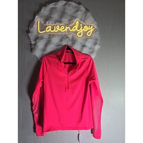 Nike Neon Pink Dri-Fit Running Reflective Womens Medium Jacket Athletic - Picture 1 of 10